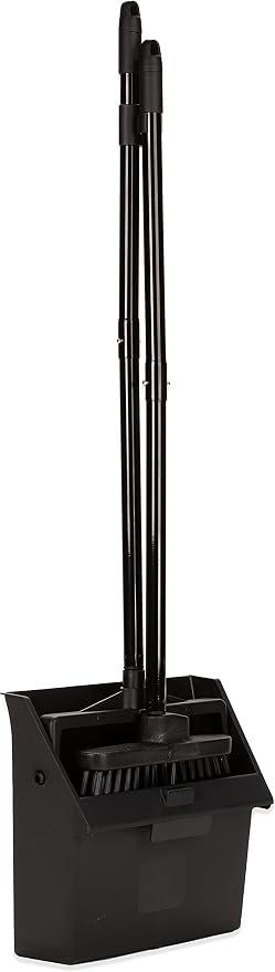Carlisle FoodService Products Duo-Pan 36" Short Upright Dust Pan & Broom Set, Black