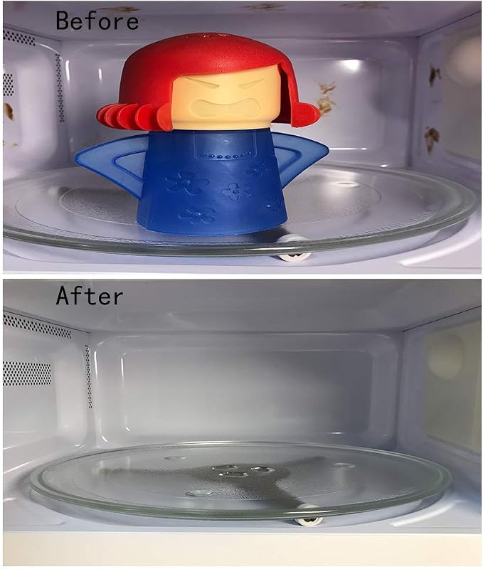 Asltw Angry Mama Microwave Oven Cleaner, Fast Action Steam Kitchen Gadget, Just Add Vinegar and Water (Blue)