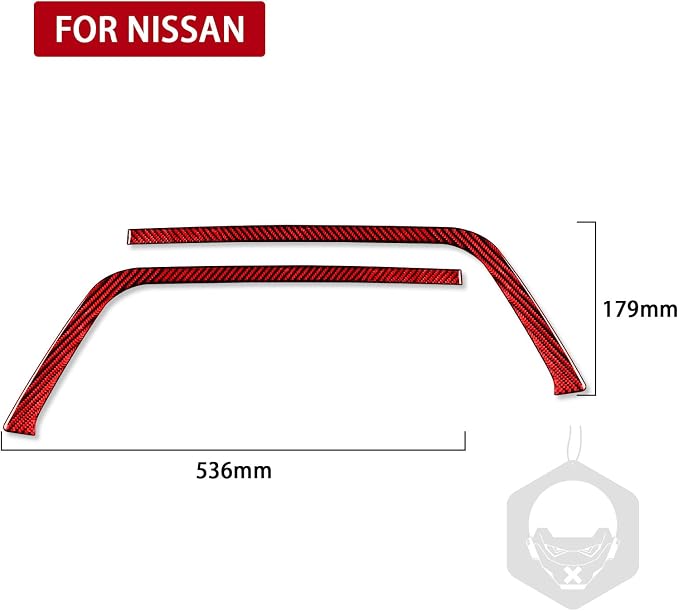 Red Real Carbon Fiber Trim for Nissan Rogue Accessories | for 2014 2015 2016 S SL SV Fog Light Eyebrows Eyelids Sticker Exterior Thick Overlay Decal