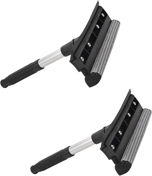 2 Pack Squeegee for Car Window Cleaning and Windshield Washing Standard Window Squeegee Cleaner Tool Windshield Cleaning Squeegee with Scrubber for Multiple Applications