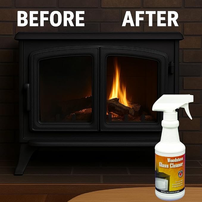 MEECO'S RED DEVIL 701 Wood Stove Glass Cleaner - Removes Creosote, Soot & Smoke from Wood, Pellet, Coal Stoves & Fireplace Inserts (2 Pack, 16 fl oz Each) - Made in the USA