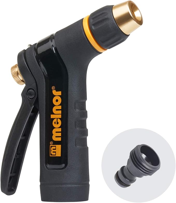 Melnor 65084-AMZ XT Metal Rear Trigger Nozzle with QuickConnect Product Adapter Set, Adjustable Tip