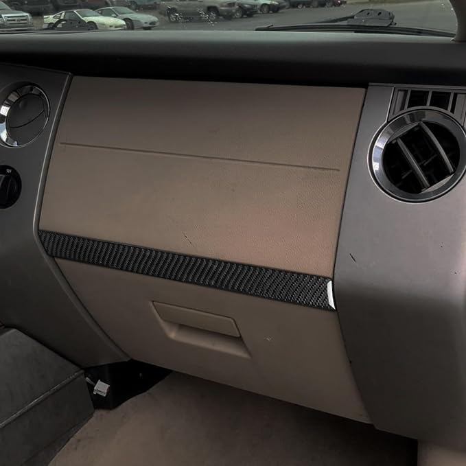 Carbon Fiber Passenger Stickers Fit for Ford Expedition 2007-2014 | Passenger Side Glove Box Trim | Accessories | Self-adhesive | Thick Overlay