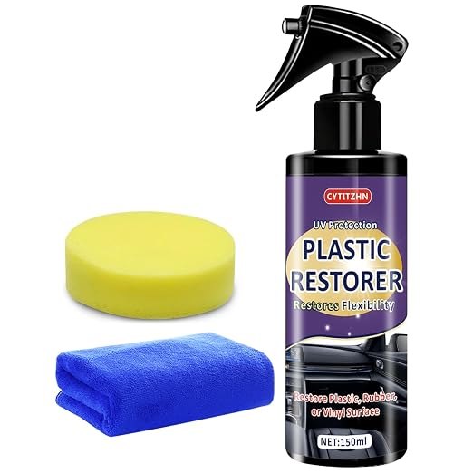 Black Plastic Restorer for Cars - Ceramic Trim Coating Restores Faded Black Trim, Vinyl & Rubber | UV Protection & Deep Shine Polish | Long-Lasting Flexibility Renewal (5oz/150ml)
