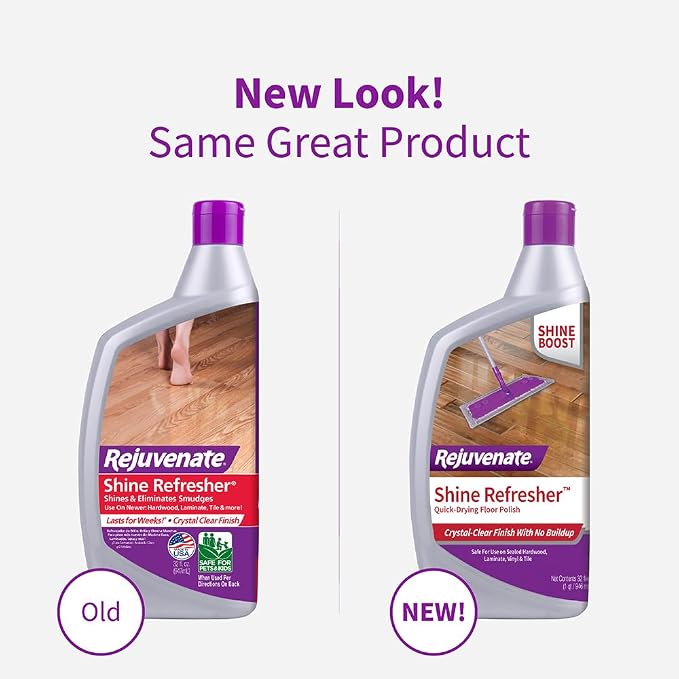 Rejuvenate Shine Refresher Floor Polish Renews Shine On Newer And Recently Restores Floors Including Sealed Hardwood,Laminate,Vinyl And Tile,32 Ounces,(Pack of 2)