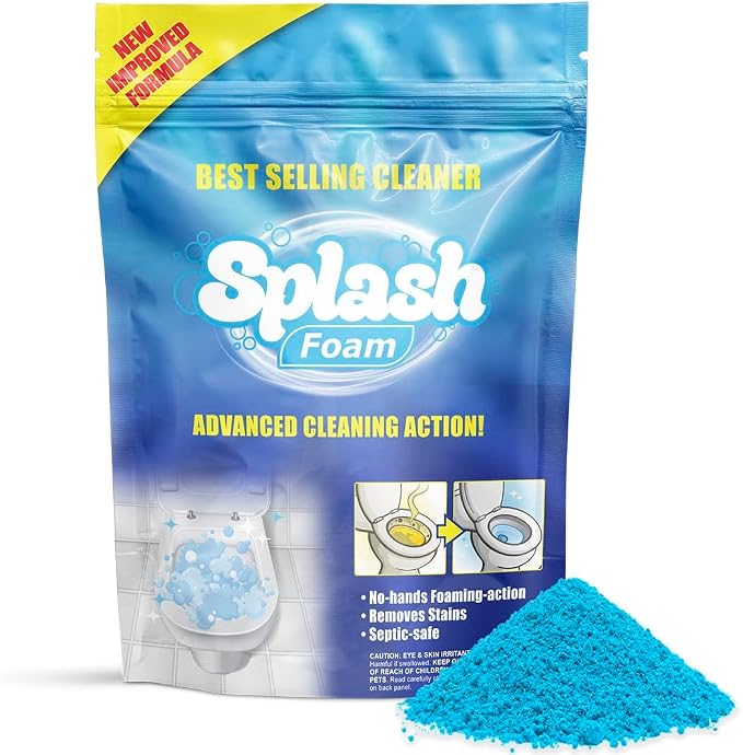Splash Foam Toilet Cleaner - Self Activating Cleaning Powder for Toilet Bowl Cleaning