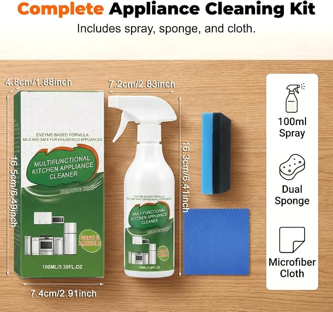 Multi-Purpose Enzyme Foam Cleaner, Powerful Multipurpose Kitchen Appliance Cleaner Spray, Multi-Use Enzyme Foam Cleaner for Kitchen Household Oven Stove Range Hood (3)