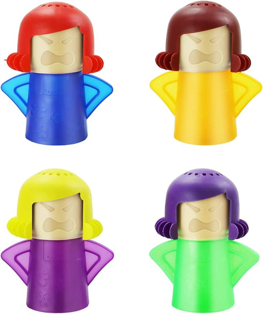 UgyDuky 4 Pack Angry Mom Microwave Cleaner Microwave Oven Steam Cleaner Doll Use Water and Vinegar High Temperature Cleaning Kitchen Cleaning Tool for Home and Office