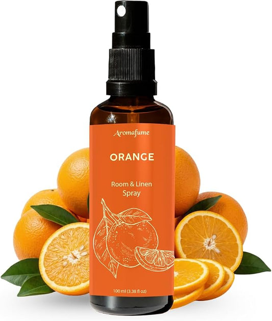Orange Air Freshener Spray for Room, Linen & Pillow 100ml by Aromafume | Made with Pure Orange Essential Oil | Aromatherapy Spray to Refresh & Energize | Mist for Bedding, Fabrics