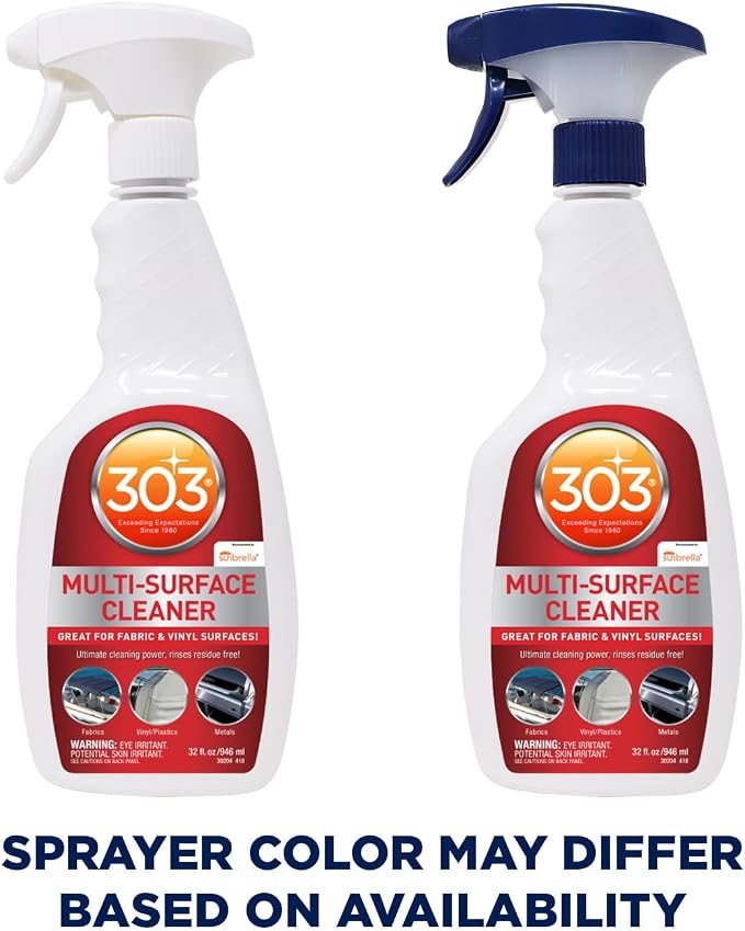 303 Marine Multi-Surface Cleaner for Vinyl & Canvas, 32 oz | Removes dirt, grime, and stains from vinyl, canvas, upholstery, and other marine surfaces.