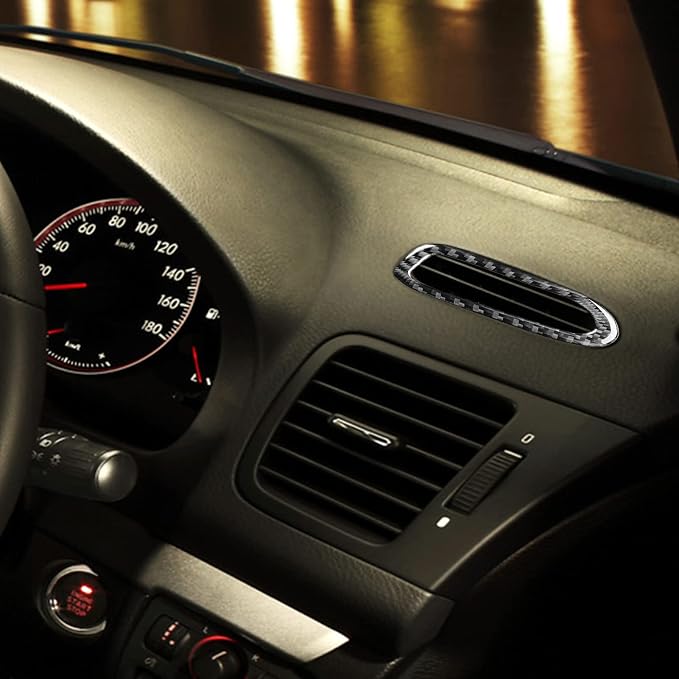 JKYUKU Real Carbon Fiber for Subaru Accessories Dashboard Both Sides | for Legacy/Outback 2005-2009, Black Dashboard Both Sides Demisting Wind Outlet Defogging Sticker, Easy Installation/Removal