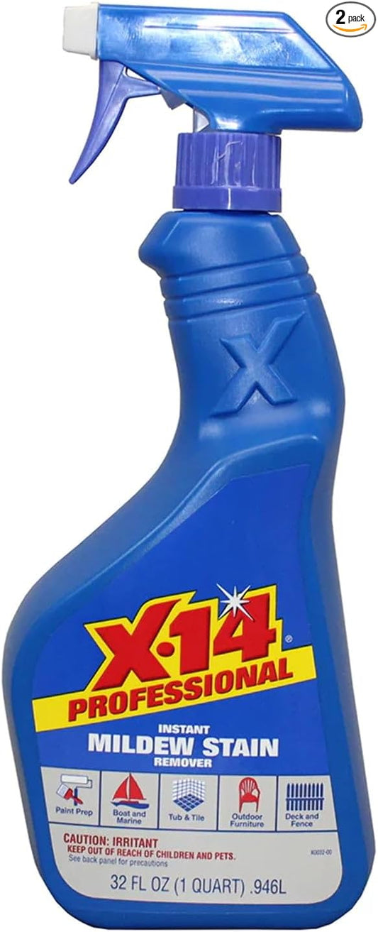 X-14 Professional Instant Mildew Stain Remover 32 FL OZ (2 pack)