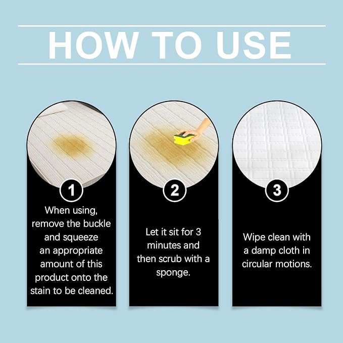Mattress Stain Remover for Bed & Fabric, Powerful Yellow Stain Cleaner for Old & New Stains, Gentle Spot Treatment for Mattress, Couch, Rug, Carpet, Upholstery
