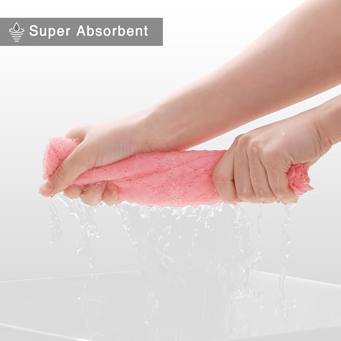 Homaxy 12 Pack Dish Towels for Kitchen (10 x 20 Inches, Multi Color), Super Soft and Absorbent Coral Velvet Dish Cloths for Washing Dishes, Nonstick Oil Fast Drying Microfiber Cleaning Cloth