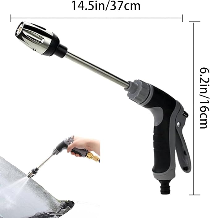 Pressure Washer Gun,Pressure Washer Spray Nozzle,Garden Hose Nozzle | High Pressure Garden Hose Nozzle,with 360° Rotating for Three Spray Modes