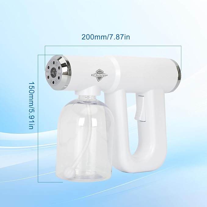 Disinfectant fogger, K12 Blue Ray Disinfectant Fogger Machine, ULV Nano Sanitizer Gun, Cordless Rechargeable Handheld Sanitizing Sprayer, Electrostatic Portable Sprayerf for Home, Office or Travel