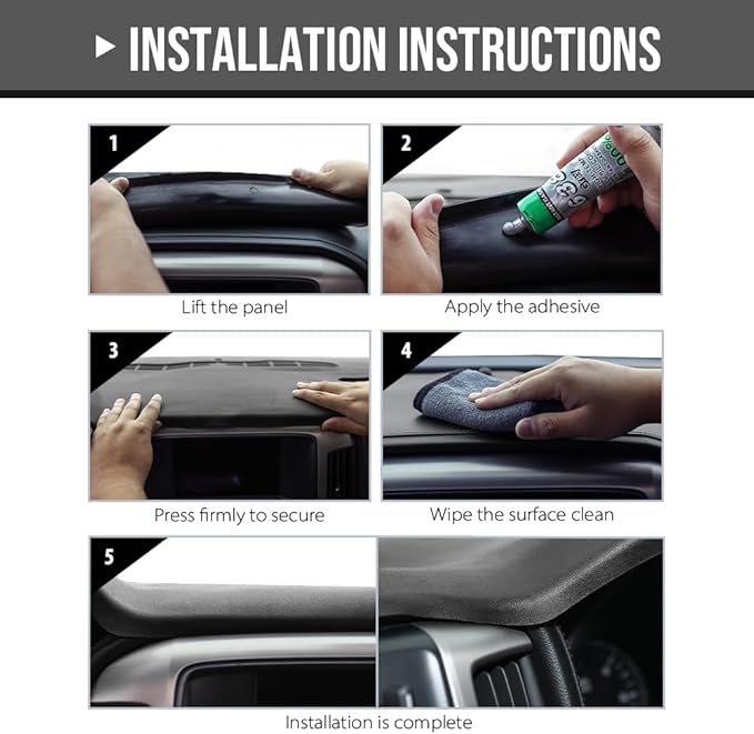 G-PLUS TPE Dashboard Molded Dash Cover Cap Compatible with BMW 318i 325e 325i 325is 1984 1985 1986 1987 1988 1989 1990 Black