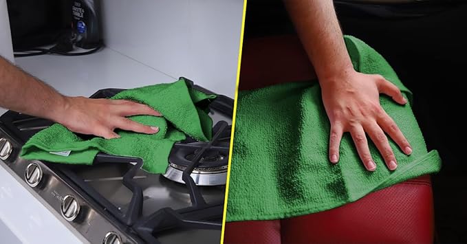 Avalon Towels Bar Towels (Pack of 60) Size 14x17 Inches – 100% Cotton, Absorbent and Reusable Cleaning Rags, Multipurpose Cleaning Towels, Terry Cloth Rags, Durable Shop Rags (Green)