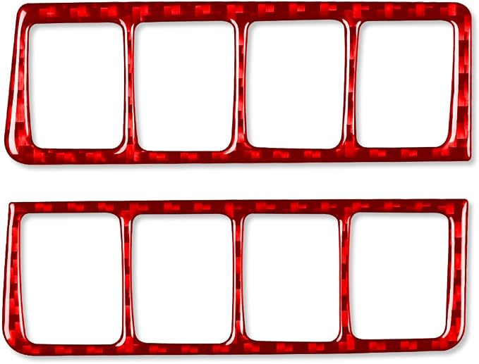 Red Real Carbon Fiber Trim for Nissan Rogue Accessories | for 2014-2020 / Rogue Sport 2017-2022 Driving Mode Select Switch Panel Cover Sticker Interior Thick Overlay Decal