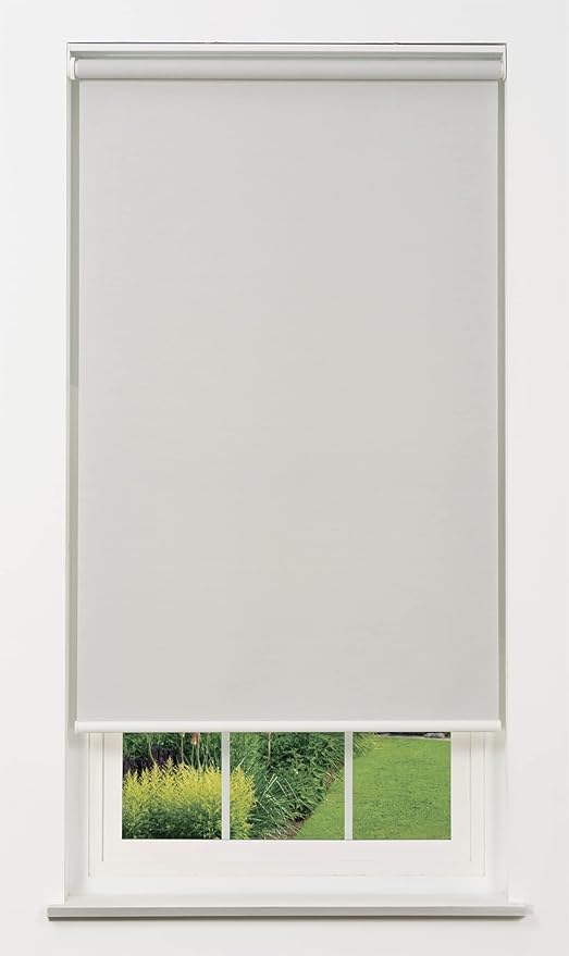 Linen Avenue Cordless 1% Solar Screen Standard Roller Shade, Grey 34 W x 66 H (Arrives 1/4" Narrower)
