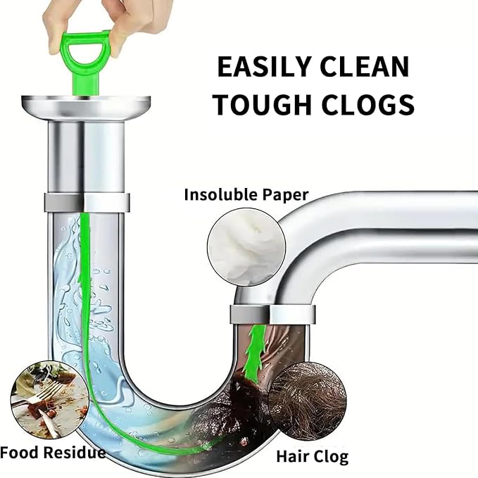 Drain Snake Clog Remover:3 Pcs Hair Clog Auger, 20 Inch Drain Cleaner Tool Suitable for Dredging Clogged Pipes, Sink, Shower Drains
