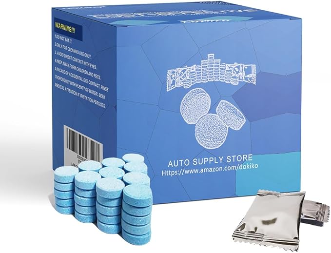 DOKIKO 100 PCS Glass Cleaner Refill,Glass Clean Tablets, Window Clean Refill Tablets, Plastic-Free Formula for Windows,1600fl oz Spray Plastic-Free Formula for Windows, Mirrors & Windshields