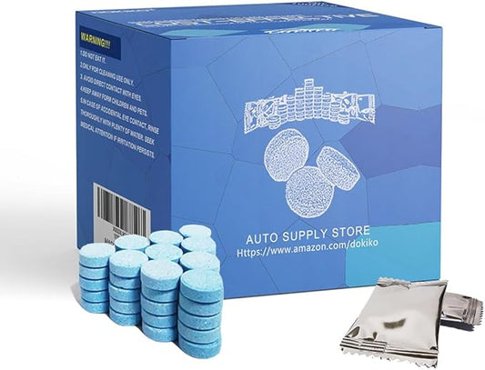 DOKIKO 100 PCS Glass Cleaner Refill,Glass Clean Tablets, Window Clean Refill Tablets, Plastic-Free Formula for Windows,1600fl oz Spray Plastic-Free Formula for Windows, Mirrors & Windshields