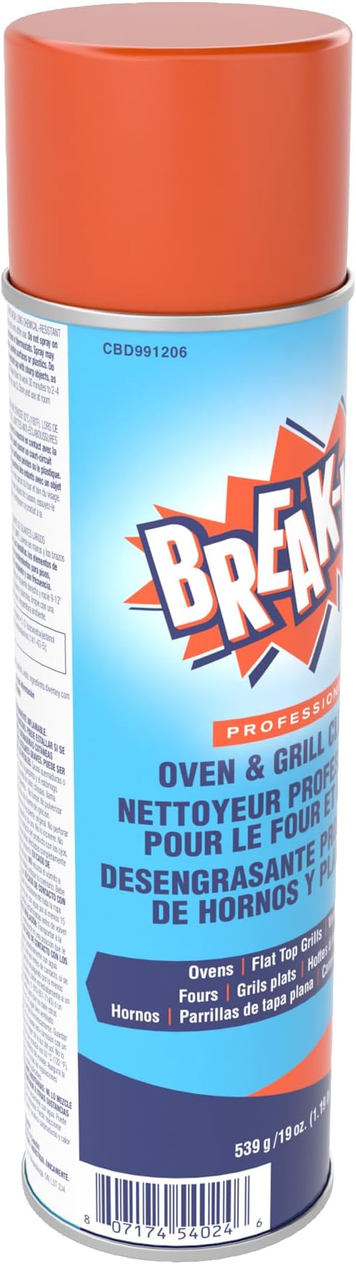 Diversey Break-Up Oven & Grill Cleaner, Aerosol Spray, 19 oz