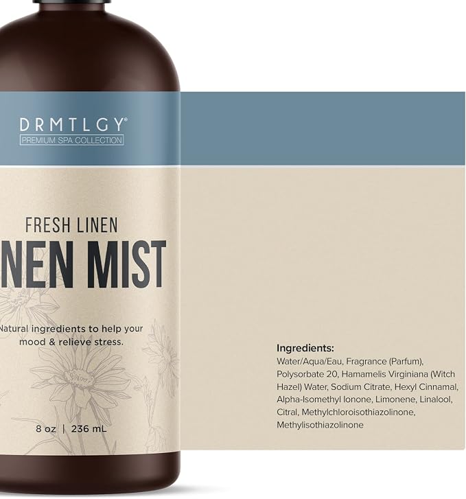 DRMTLGY Fresh Linen Mist | Relaxing Pillow & Room Spray | Pure essential oils, Relaxation, Sleep support, Fabric freshening, Pillow & linen safe, Home fragrance