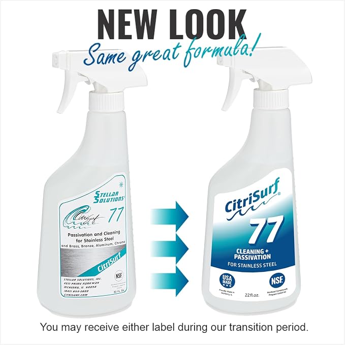 CitriSurf 77 Commercial Stainless Steel Passivation Cleaner (22oz Spray) | Made in USA