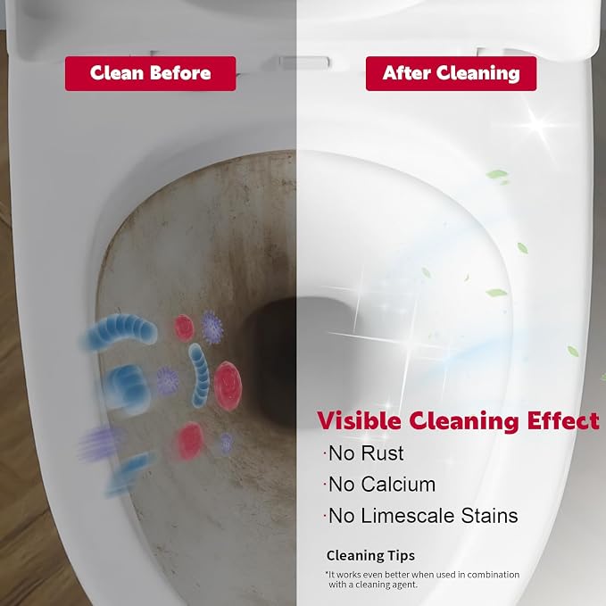 W&E Choice Toilet Pumice Stone 4 Pack, Pumice Stone for Bathtub Cleaning with Extra Long Handle, Toilet Brush for Cleaning Toilets, Bathtubs, Grills, Swimming Pools, Sinks