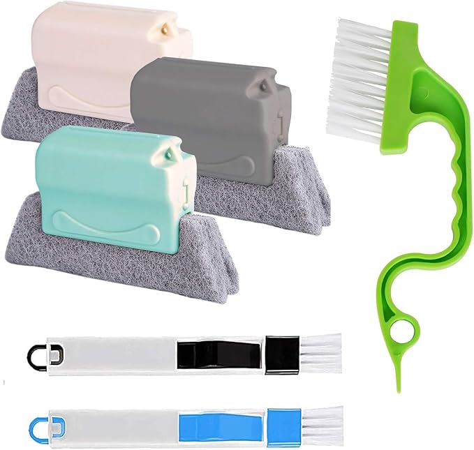 Window Groove Cleaning Brushes Tools,6 Pcs Household Deep Cleaning Tool,Magic Window Sill Cleaning Tool for Slide Door,Shutter,Air Conditioner,Bathroom/Shower,Blinds,Vents (6 PCS)