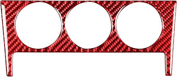 Car Real Red Carbon Fiber Accessories Central Air Conditioner A/C Control Button Panel Trim Stickers Compatible with Subaru BRZ 2016 2017 2018 2019 2020 Interior Decals