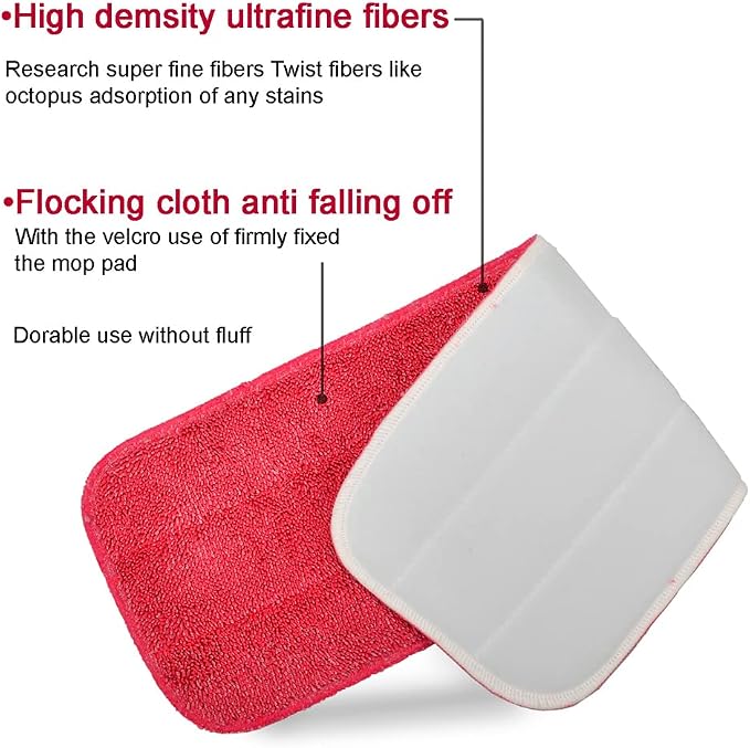 Microfiber Replacement Mop Pad, 18 x 6 Wet & Dry Home & Commercial Cleaning Refills, Reusable Floor Mop Pads, 6 Pack (Red)… | 6 Pack Microfiber Replacement Mop Pad, 18 x 6 Wet & Dry Home & Commercial Cleaning Refills, Reusable Floor Mop Pads,Red