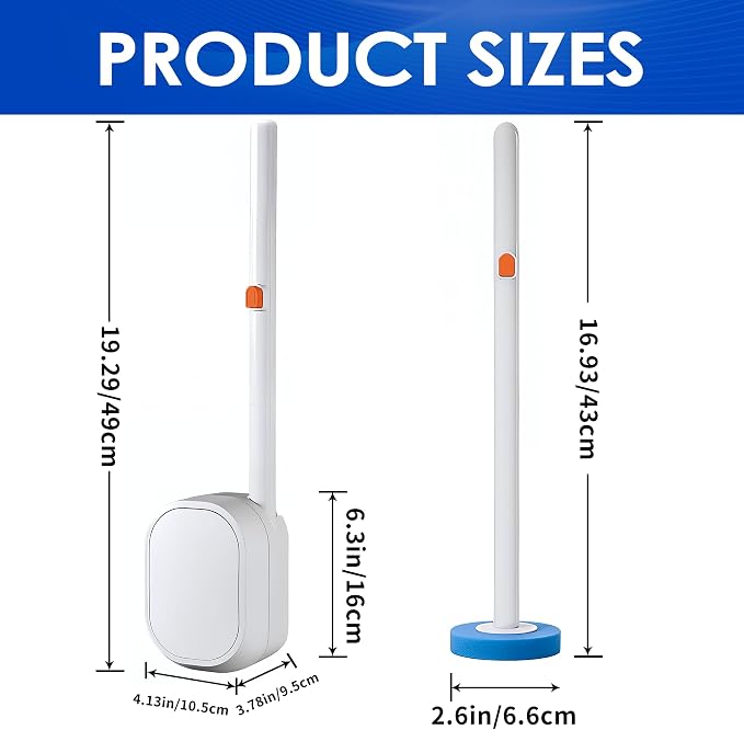 30pcs Disposable Toilet Bowl Brush and Holder, 30 Refills Toilet Bowl Cleaner, Toilet Cleaning Supplies,Toilet Wand Kit, Wall Mounted Toilet Brush for Deep Cleaning, Hygienic Bathroom Maintenance