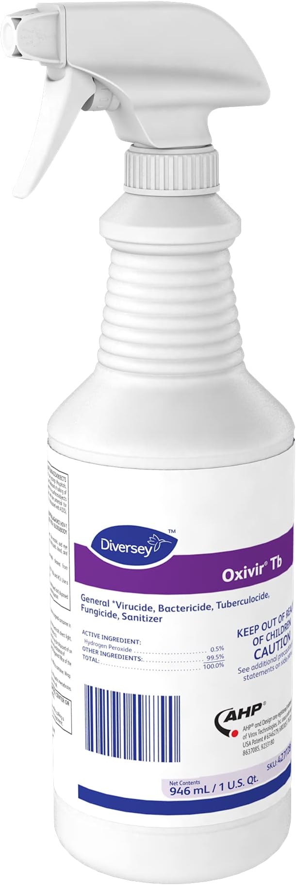 Diversey - Oxivir Tb Ready-To-Use Disinfectant Cleaner (4277285) - 32 Oz (Pack of 4 Bottles + 4 Spray Triggers)