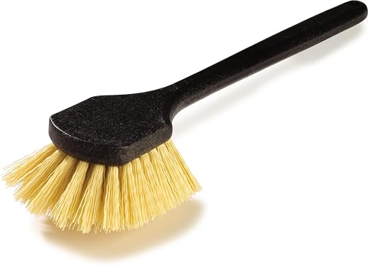 SPARTA Utility Scrub Brush, Polypropylene Bristles, 20 Inch, Black | Extended Pistol-Grip Handle, Chemical- and Water-Resistant Bristles, Crimped Filament, BPA Free