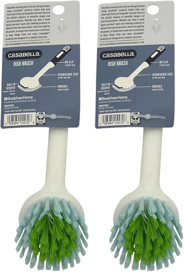 Casabella Round Brush Scrubber 1ea, Assorted Colors (Pack of 2)