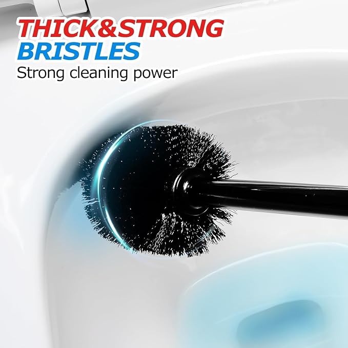 FORASTO 2Pack 2 in 1 Toilet Brush and Plunger Set, Extended Handle Plunger,Toilet Bowl Brush Plunger Set,Bathroom Cleaning Tools,Toilet Brush Plunger Combo,Cleaning Supplies，Black | 21" Extended, Apartment Must Haves, Accessories Decor, Essentials, New...