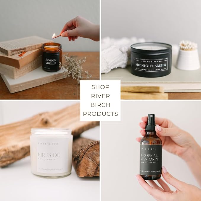 River Birch Birch + Vanilla Scented Linen and Room Spray | Home Fragrance | 4 oz Glass Amber Bottle | Luxury Signature Scent | Handmade in Texas