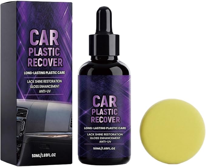 Car Trim Restorer 50ml Long Lasting High Gloss | Dashboard Cleaner Exterior Polishing Kit for Detailing Maintenance Care Restoration Exterior Dashboard Headlight