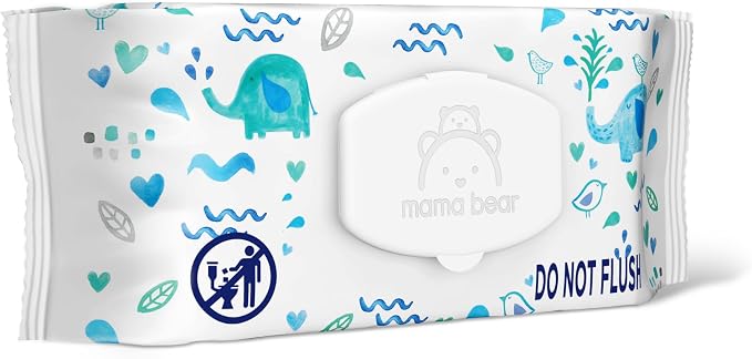 Amazon Brand - Mama Bear 99% Water Baby Wipes, Hypoallergenic,formulated without Fragrance, 72 Count