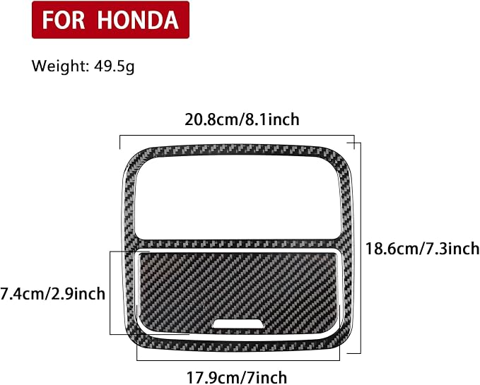 Real Carbon Fiber Trim for Honda Accord Accessories | for 2003 2004 2005 2006 2007，Roof Map Reading Light Panel Cover，Interior Dash Panel，Thick Overlay Sticker Decal