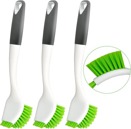 3 Pack Dish Brush,Dish Scrub Brush, Kitchen Scrub Brush for Cleaning Dishes, Double Sided Bristles Scrubber Cleaner for Dishes,Sink,Pots,Pans,Bathroom Shower,Tile,Tubs