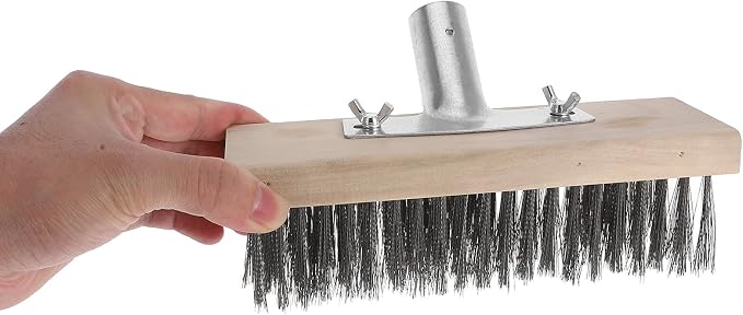 Stainless Steel Wire Scrub Brush 20cm Heavy Duty Outdoor Cleaning Brush for Moss Removal Patio and Garden Tough Surface Scrubber