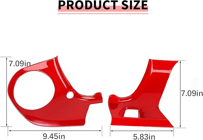 Center Console Dashboard Panel Cover Trim Kit Compatible with 2016-2023 Chevrolet Chevy Camaro(Red)