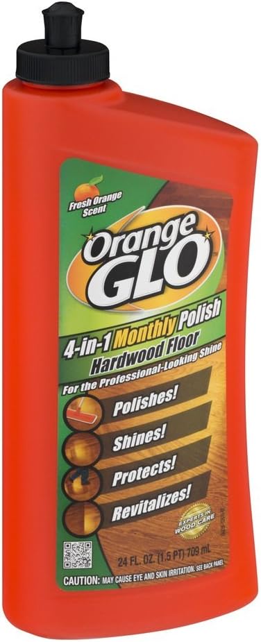 ORANGE GLO Hardwood Floor 4-in-1 Monthly Polish, 24 Oz (Pack of 4)