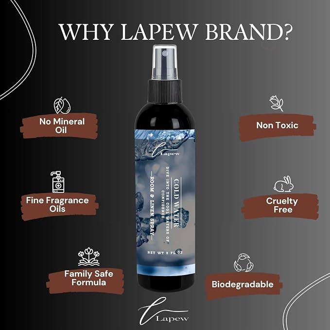 Lapew Room & Linen Spray | Fragrance Mist for Home, Car & Office | Fabric & Air Freshener | Neutralizing Mist | Made in USA | Cold Water