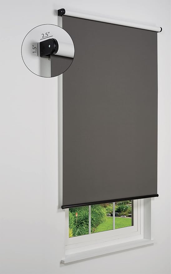 Cordless Sierra Blackout Roller Shade, Dark Grey 49 1/2 W x 78 H (Arrives 1/4" Narrower)
