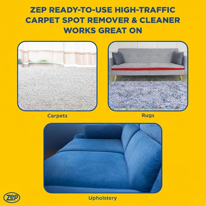Zep High Traffic Carpet Cleaner - 1 Gallon - Penetrating Formula Removes Deep Stains. Make High-Traffic Areas Look New Again (Pack of 4)